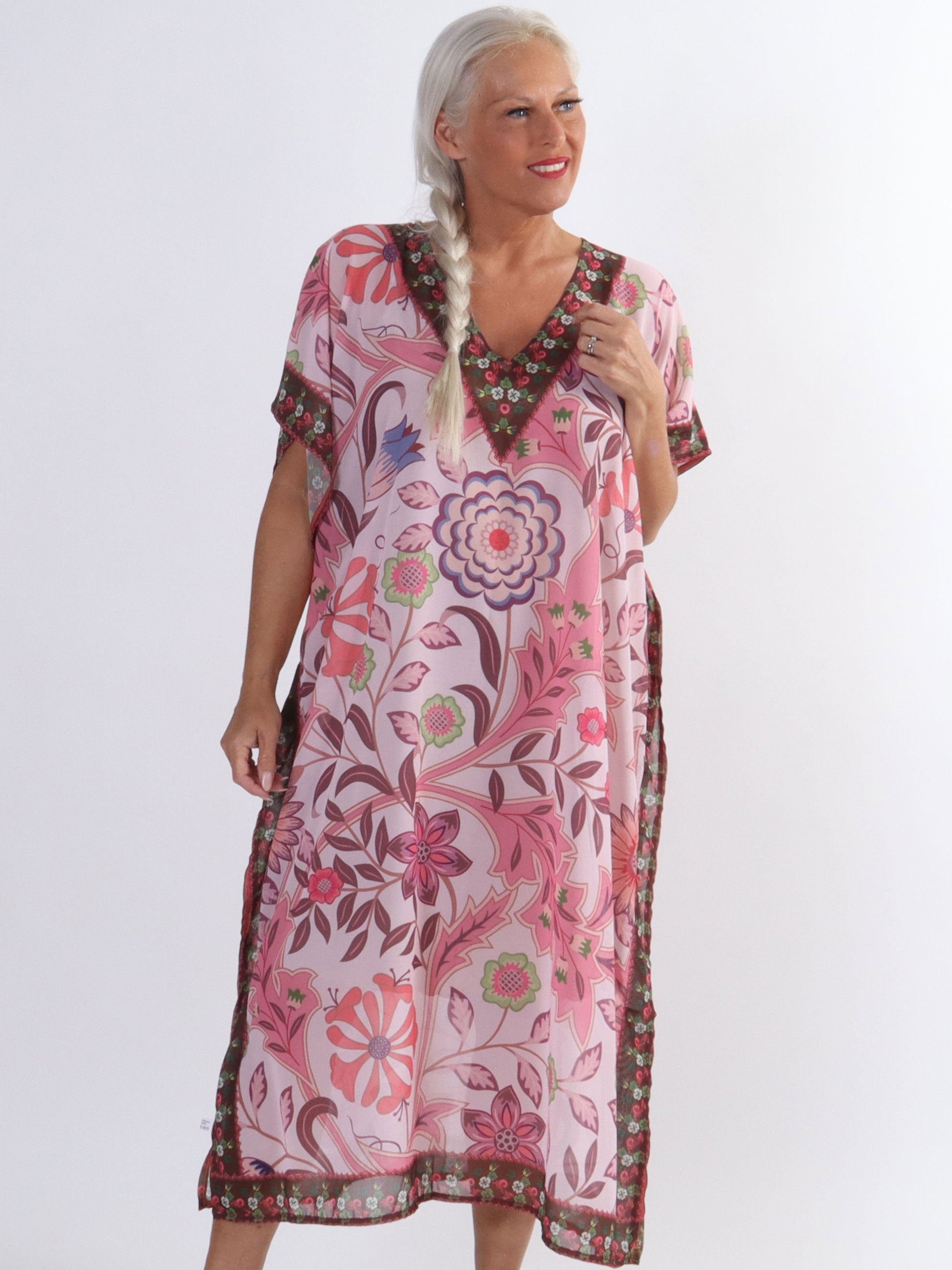 Marta - Lang plus size tunika med mønster